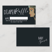 プリンセスブルーベビーシャワーおむつラッフルチケット エンクロージャーカード (正面/裏面)