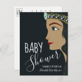 プリンセスブルーベビーシャワー招待状 インビテーションポストカード (正面/裏面)