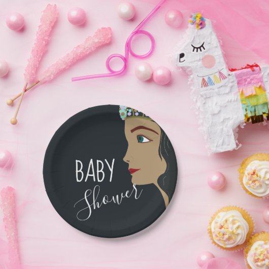 プリンセスブルーベビーシャワー ペーパープレート (パーティー)