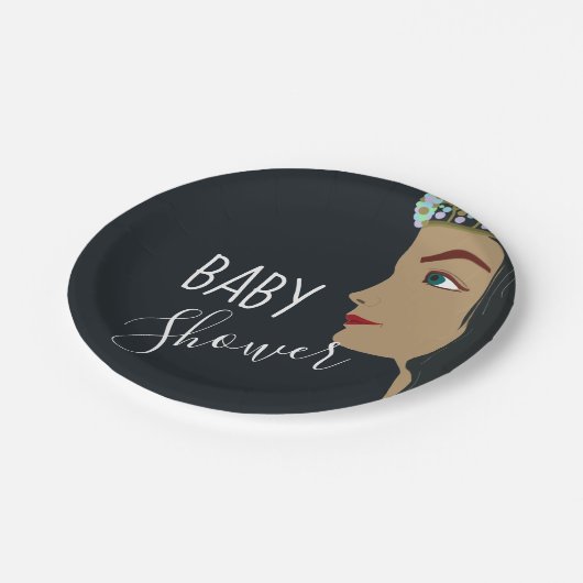 プリンセスブルーベビーシャワー ペーパープレート (アングル)