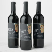 プリンセスブルーベビーシャワー ワインラベル (ボトル)