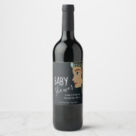 プリンセスブルーベビーシャワー ワインラベル