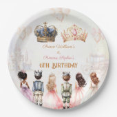 プリンセスプリンスツイン王室のクラウン誕生日 ペーパープレート (正面)