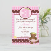 プリンセスベアガールズ3歳の誕生日の招待状 招待状 (スタンド正面)