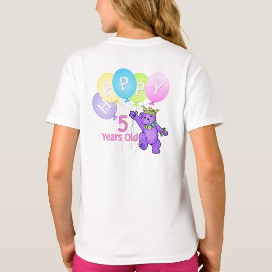 プリンセスベアーズ第5誕生日名前をカスタムする Tシャツ (裏面)