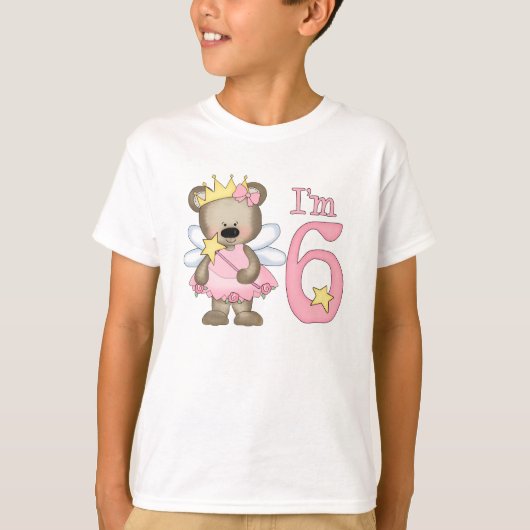 プリンセスベア6誕生日 Tシャツ (正面)