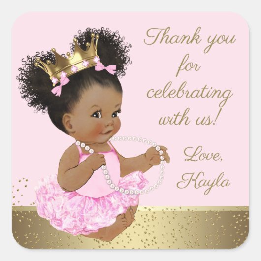 プリンセスベイビーシャワーフェイスステッカー スクエアシール (正面)