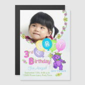 プリンセスベカスタムア3rd誕生日パーティー マグネット招待状 (正面/裏面)