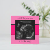 プリンセスベビーカスタマイズ超音写真テンプレート 招待状 (スタンド正面)