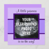 プリンセスベビーカスタマイズ超音写真テンプレート 招待状 (正面/裏面)