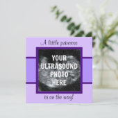プリンセスベビーカスタマイズ超音写真テンプレート 招待状 (スタンド正面)