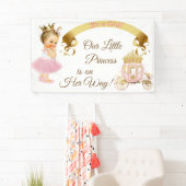 プリンセスベビーガールキャリッジピンク金ゴールド 横断幕 (インサイチュ)
