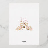 プリンセスベビーガールシャワー 箔招待状 (裏面)