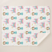 プリンセスベビーガールパターン シェルパブランケット (正面(横))