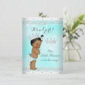 プリンセスベビーシャワーアクアレースティアラエスニック 招待状 (スタンド正面)