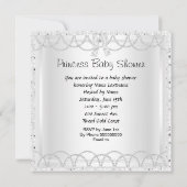 プリンセスベビーシャワーガールシルバーホワイトシューズ 招待状 (裏面)