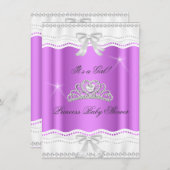 プリンセスベビーシャワーガールティアラレース 招待状 (正面/裏面)