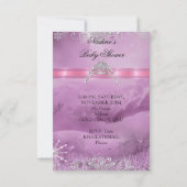 プリンセスベビーシャワーガールピンクティアラプリンセス3 招待状 (裏面)