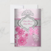 プリンセスベビーシャワーガールピンクティアラプリンセス 招待状 (正面)