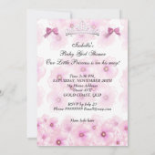 プリンセスベビーシャワーガールピンクフローラアジア 招待状 (裏面)