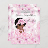 プリンセスベビーシャワーガールピンクフローラティアラ2 招待状 (正面/裏面)
