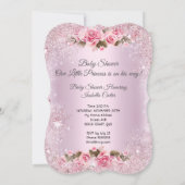 プリンセスベビーシャワーガールピンクローゼエスニック 招待状 (裏面)