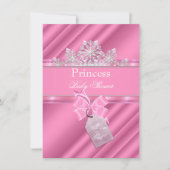 プリンセスベビーシャワーガールピンク「女の子だ」 招待状 (正面)
