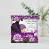 プリンセスベビーシャワーガールプラムバラ 招待状 (スタンド正面)