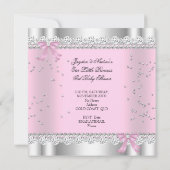 プリンセスベビーシャワーガールホワイトピンクティアラジェム 招待状 (裏面)