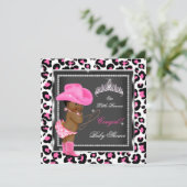 プリンセスベビーシャワーガール女性のカーボーイエスニック 招待状 (スタンド正面)