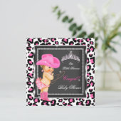 プリンセスベビーシャワーガール女性のカーボーイブロンド 招待状 (スタンド正面)