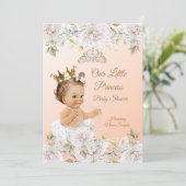 プリンセスベビーシャワーコーラルピーチホワイト 招待状 (スタンド正面)