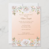 プリンセスベビーシャワーコーラルピーチホワイト 招待状 (裏面)