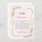 プリンセスベビーシャワーサンキューカード サンキューカード (正面/裏面)