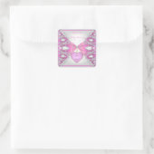 プリンセスベビーシャワーダイヤモンドベビーガールピンク スクエアシール (バッグ)