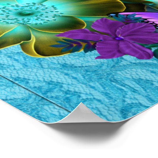 プリンセスベビーシャワーティール(緑がかった色)ブルーパープルガール2 ポスター (角)