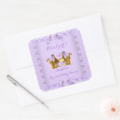 プリンセスベビーシャワーパープルバララベンダーレース スクエアシール (封筒)