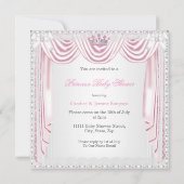 プリンセスベビーシャワーピンクサテンレースライトスキン 招待状 (裏面)