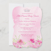 プリンセスベビーシャワーピンクフローラチュエスニック 招待状 (裏面)