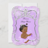 プリンセスベビーシャワーワンダーランド薄紫民族 招待状 (正面)