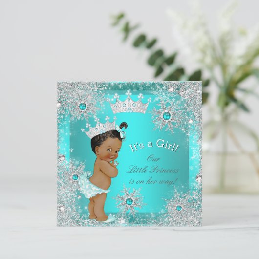 プリンセスベビーシャワー冬ワンダーランドエスニック 招待状 (スタンド正面)