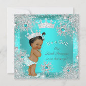 プリンセスベビーシャワー冬ワンダーランドエスニック 招待状 (正面)