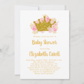 プリンセスベビーシャワー招待状、ベビーガールシャワー 招待状 (正面)