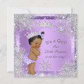 プリンセスベビーシャワー薄紫ワンダーランドエスニック 招待状 (正面)