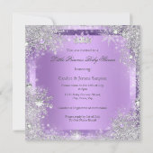 プリンセスベビーシャワー薄紫ワンダーランドブロンドベビー 招待状 (裏面)