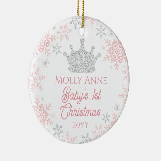 プリンセスベビー第1回クリスマスピンクシルバーグリッター セラミックオーナメント (右)