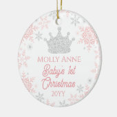 プリンセスベビー第1回クリスマスピンクシルバーグリッター セラミックオーナメント (左)