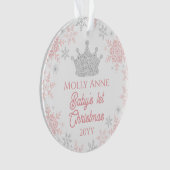 プリンセスベビー第1回クリスマスピンクシルバーフォト オーナメント (正面)