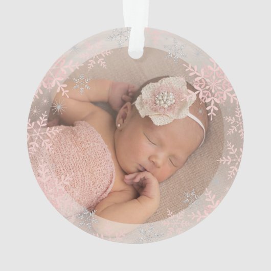 プリンセスベビー第1回クリスマスピンクシルバーフォト オーナメント (裏面)
