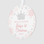 プリンセスベビー第1回クリスマスピンクシルバーフォト オーナメント (正面)